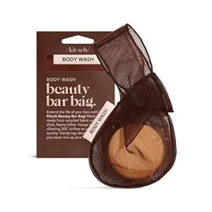 Kitsch Bar Soap Saver Bag – Beauty Bar Soap Bag & Bar Soap Pouch to Preserve Soap Bars | Body Wash, Conditioner & Shampoo Bar Holder | Soap Savers for Bar Soap | Recycled Mesh Soap Bag (Chocolate)