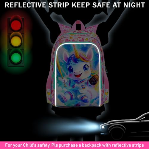 Image of 16 inch Unicorn Backpack for Girls, 3Pcs School Bookbag Set with Lunch Box,Kids Backpacks for Elementary Preschool Kindergarten (Pink)