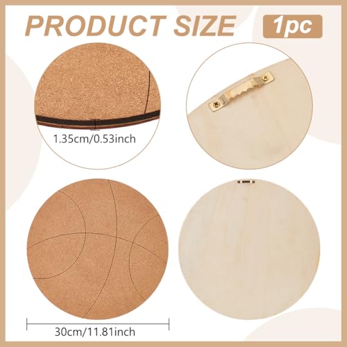 BENECREAT 30cm x 30cm Basketball Cork Board - Image 2