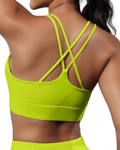 Image of Grace Form Sports Bra for Women Strappy Medium Support Push Up Padded Sports Bra for Running Workout Bra Yoga Bra