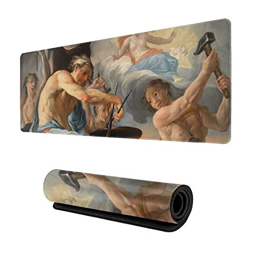 Vulcan Forges The Arms for Aeneas Large Gaming Mouse pad,, with Non-Slip Base (11.8x31.5 inches), Comfortable, Foldable, Suitable for desktops, laptops, Keyboards, etc.