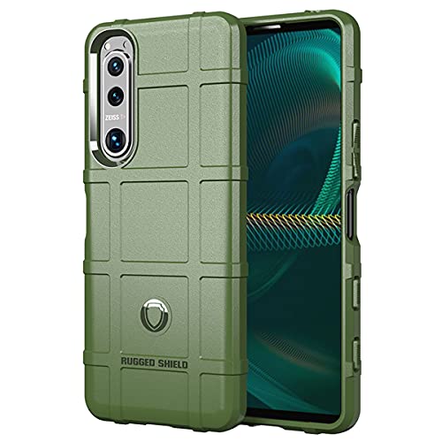 Ysnzaq Capa reta para Sony Xperia 5 III, capa de celular robusta e fina com proteção de lente de câmera à prova de choque e resistente à prova de choque militar antiarranhões e proteção de lente para Sony Xperia 5 III HD verde