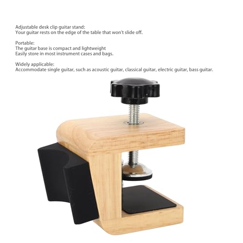 LiebeWH Guitar Table Clamp Wooden Guitar Neck Rest Adjustable Desk Edge Clamp with Silicone Pad for Electric and Bass Guitars - Image 4