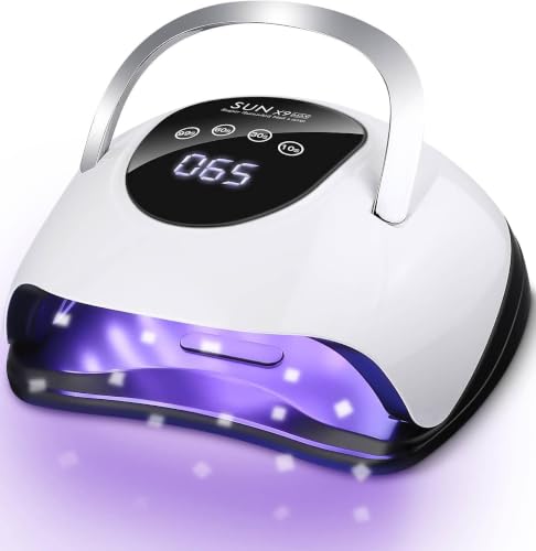 220W Lampara Uñas Semipermanentes, Lampara UV LED Uñas Profesional, Lampara LED Uñas con 4 Temporizador, Pantalla LCD, Sensor de Automático, Pantalla táctil, Secador de Uñas Para Manicura/Pedicura