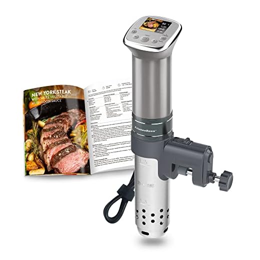 KitchenBoss-Sous-Vide Roner Cocina Baja Temperatura: Roner Precisión |1100w |230V |Color LCD |IPX7 Impermeable |Motor CC sin Escobillas |Máquina de Cocción con 20 Recetas Integradas, G321