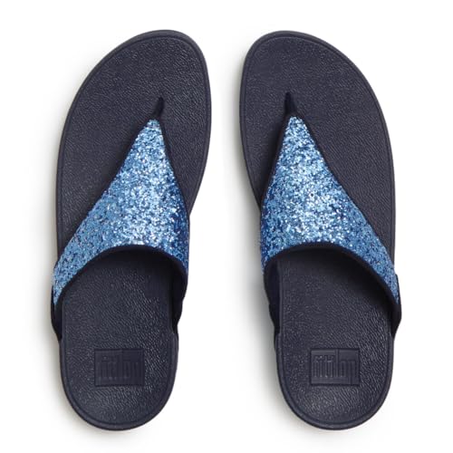 Image of FitFlop Lulu Multi-Tonal Glitter Toe-Post Sandals