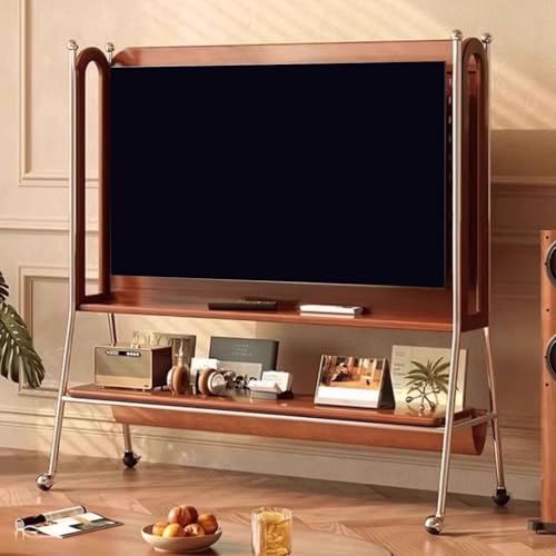 Soporte móvil para TV con ruedas y estantes
