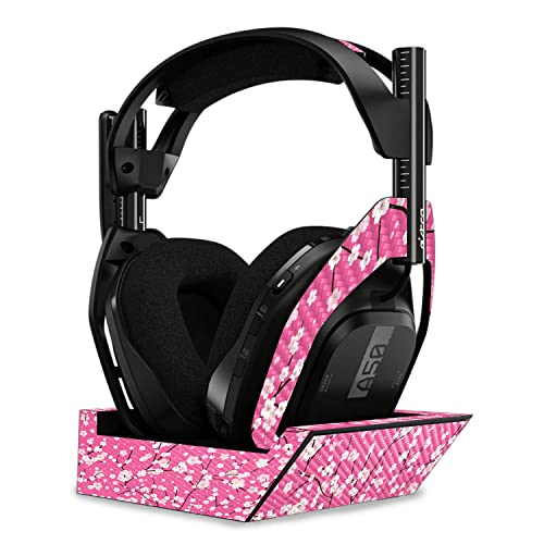 Image of MightySkins Carbon Fiber Skin Compatible with Astro A50 Wireless Headphones + Base Station (Gen 4) - Sakura Pink | Protective, Durable Textured Carbon Fiber Finish | Easy to Apply | Made in The USA