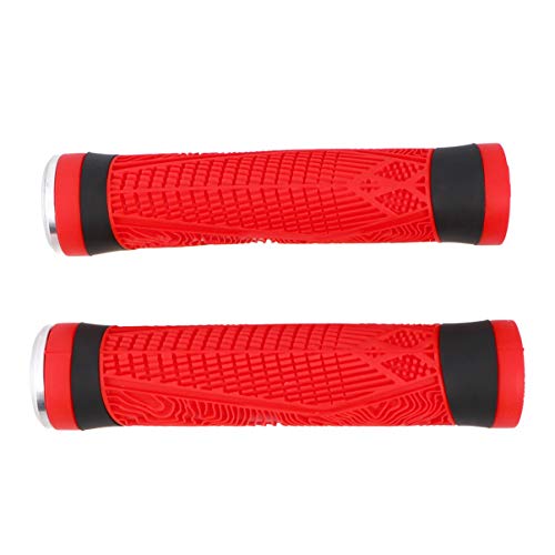 BESPORTBLE Pegas de silicone para bicicleta Punhos de bicicleta Antiderrapantes à prova de choque MTB Punhos Guiador para Mountain Bike BMX Acessórios dobráveis Guiador de bicicleta vermelho