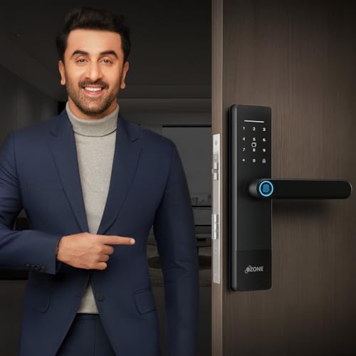 Image of Ozone Premium Smart Wi-Fi Door Lock for Wooden & Metal Door | 6-Way Access Fingerprint, Password, RFID Card, App, OTP, Key | Fits 30-50mm Doors | 2-yr Warranty, Free Professional Installation by Ozone