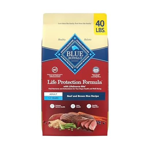 Blue Buffalo Life Protection Formula Adult Dry Dog Food, Helps Build and Maintain Strong Muscles, Made with Natural Ingredients, Beef & Brown Rice Recipe, 40-lb Bag