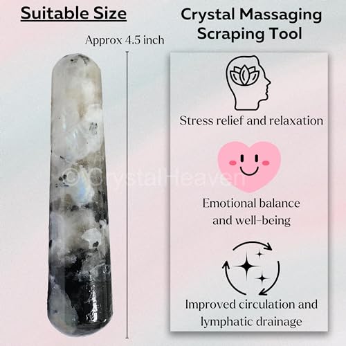 Image of Rainbow Moonstone Crystal Wand - Smooth Crystal Wand for Energy Healing, Chakra Balancing, Meditation and Home Decor - Crystals and Healing Stones for Gift
