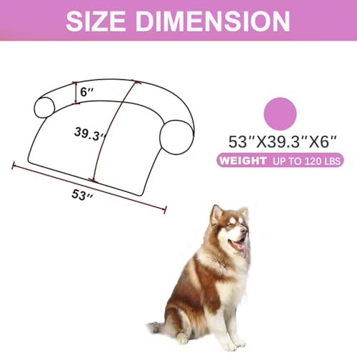 Image of Luxurious Calming Dogs /Cats Bed Mats, Dog Pad Washable Removable Couch Cover, Plush Long Fur Mat for Pets, Waterproof Lining, Perfect for Small, Medium and Large Dogs and Cats (Pink, 53 inchx39 inch)