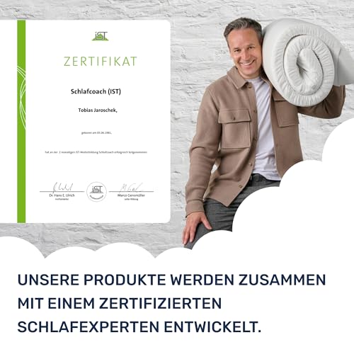 Dailydream Matratzen Topper 140x200cm | Memory Foam | 5cm hoch | Edition Pure, Model M | Zertifiziert & ergonomisch für unbequeme Matratze, Boxspringbett & Gästebett | Mattress Topper 140x200