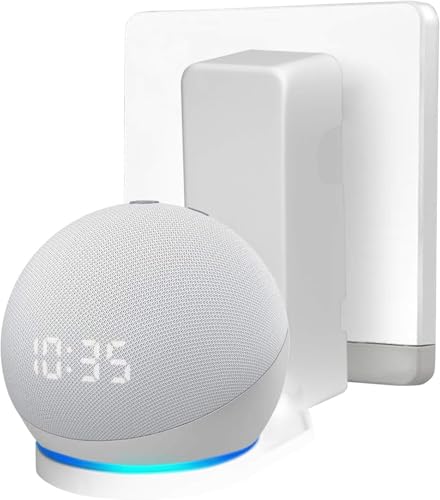 shinar Wandhalterung Steckdosenhalterung für Echo Dot 4/Echo dot 5/Echo Pop- Platzsparend,Halterung Zubehör für Echo Dot Ständer mit integriertem Kabelmanagement,Keine Schrauben notwendig