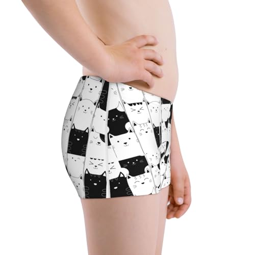 Boys' Cotton Boxer Brief Soft Underwear-Doodle Cute Cat2
