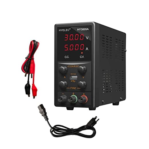 DC Power Supply Variable 30V 5A, Hyelec Switching Power Supply with 5V 2A USB Output, Adjustable Regulated Power Supply with 4-Digits LED Power Display, Alligator Leads Including,110V Input Voltage