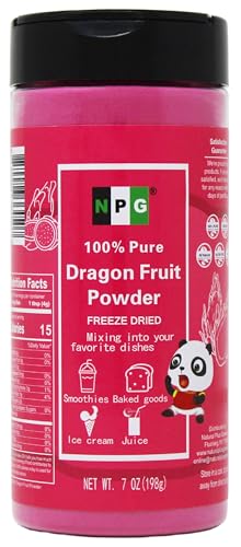 NPG Freeze Dried Red Dragon Fruit Powder 7 Oz, Seedless Superfood