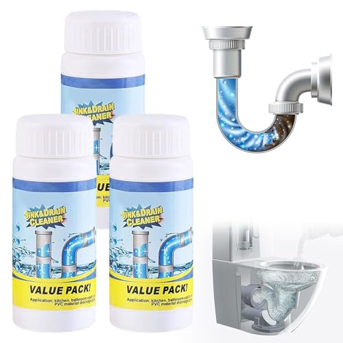 3 Stück 2026 Neu Abflussreiniger Extra Stark Multifunktional Rohrreiniger Extrem Stark Drain Cleaner für Küche Bad Toilette