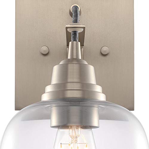 Image of Westinghouse 6574000 Eldon One-Light Indoor Wall Fixture, Aluminum Finish with Clear Glass, Brushed Nickel