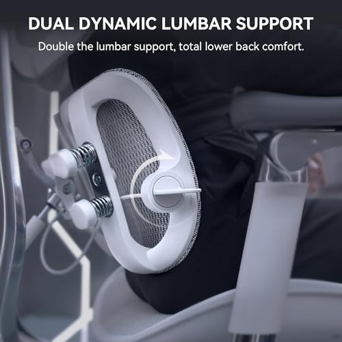 Image of SIHOO Doro S300 Ergonomic Office Chair, Computer Chair, Gaming Chair with Dual Dynamic Lumbar Support, 6D Coordinated Armrests, Adjustable Rolling Chair,2 Packs (White Italian Velvet Mesh)