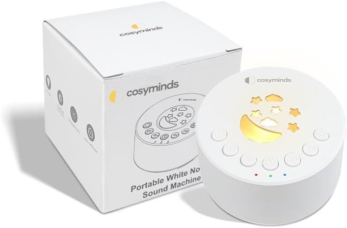 Portable White Noise Sound Machine for Relaxation, Better Baby & Adult Sleep – 18 Sounds – USB-C Rechargeable – 18hr Battery – Baby White Noise Machine – Travel Sound Machine