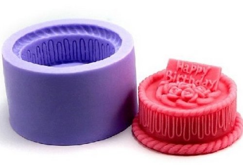Allforhome Happy Birthday Silicone Handmade Cake Soap Chocolate DIY Making Molds Craft Moulds Candle Molds