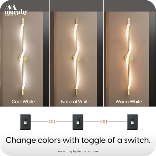 Image of Murphy Twirl 3-in-1 LED Wall Lamp with Golden Finish | Spiral Design | Warm /Neutral /Cool White Light | Premium Aluminium Body | Artistic Modern Wall Light | 2-Year Warranty | Pack of 2