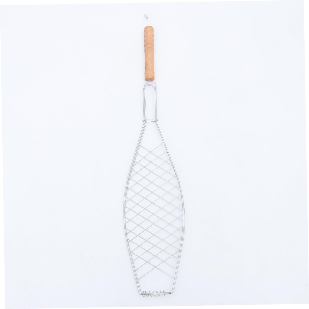 Juego de 4 pinzas antiadherentes para parrilla de hierro con mango de madera, juego de clips para barbacoa de pescado y carne para acampar al aire libre, herramientas perfectas para asar y cocinar