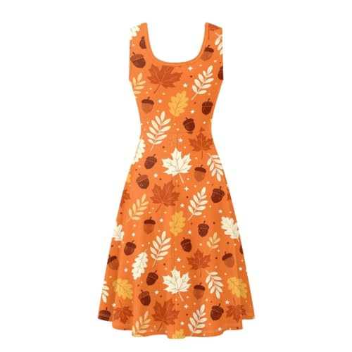 Image of Women Stylish Tank Dresses Sleeveless Round Neck Midi Casual Dress with Pocket for Summer