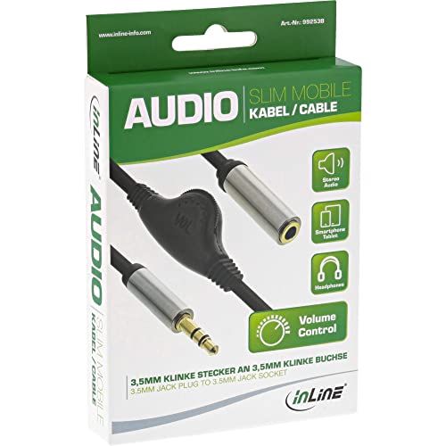 Cable de audio Jack 3.5mm M/F InLine 0.25 m miniatura 2