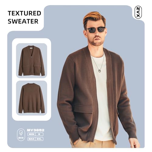 Image of Men's Cardigan Sweater Button Front V-Neck Long Sleeve Knit Sweaters