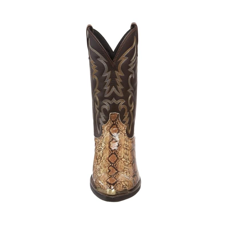 Winter Boots For Men High Tube Embroideried Stitched Western Cowboy Boots Chunky Heel Mid Calf Work Boots4