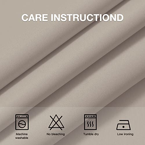 Image of COSVIYA Grommet Room Darkening Natural Curtains 63 inch Long for Bedroom | Light Blocking Insulated Thermal Curtains for Living Room, Blackout Thick Polyester Window Drapes,62x63 inches, 2 Panels