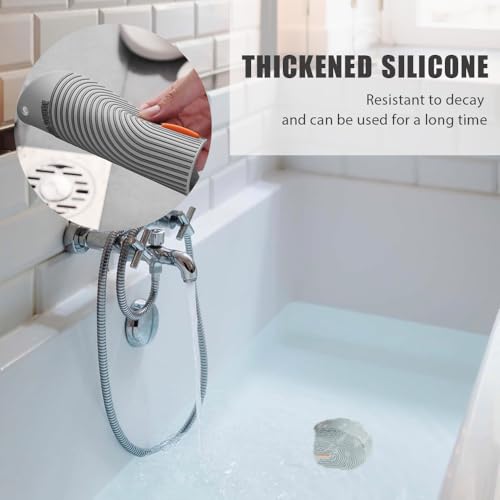 2PCS Silicone Drain Cover - 6.1''*5.5'' Bathtub Drain Stopper Bathroom Bath Tub Drain Hair Stopper, Bathtub Drain Plug, Universal Flat Suction Shower Bathtub Drain Cover, Kitchen, Laundry Accessories - image 4