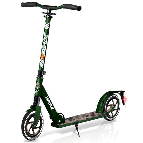 Hurtle Roller, Cityroller- Klappbar & Höhenverstellbar 84-98cm, Roller Kinder 10 Jahre, Big Wheel Roller- mit Ständer, Alu Scooter-Sportliche Kinder & Erwachsene, Tretroller-Inkl. Tragegurt, bis 100Kg