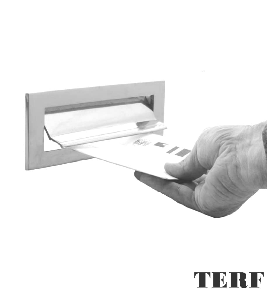 TERF® 250mm X 75mm Traditional Type Silver Letter Postal Plate Gravity Letter Plate Aluminium 250mm X 75mm (10'' X 3'') Letter Postal Box Cover Plate Gravity including Fixing Screw - Image 4