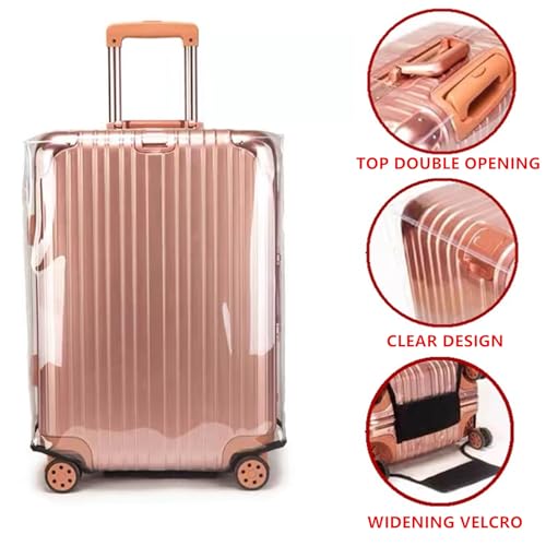 3PCS Clear PVC Luggage Cover Protectors Thicken Transparent Waterproof Suitcase for Travel Airplane 20"+24"+28"3