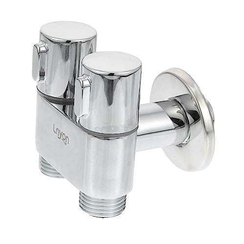 Angoily 1 Pc grifo doble hidromiel griferia baño Hundir bidé hardware dispensador manejar grifo de agua para el hogar válvulas de ángulo del grifo de agua grifo de agua útil cobre Silver