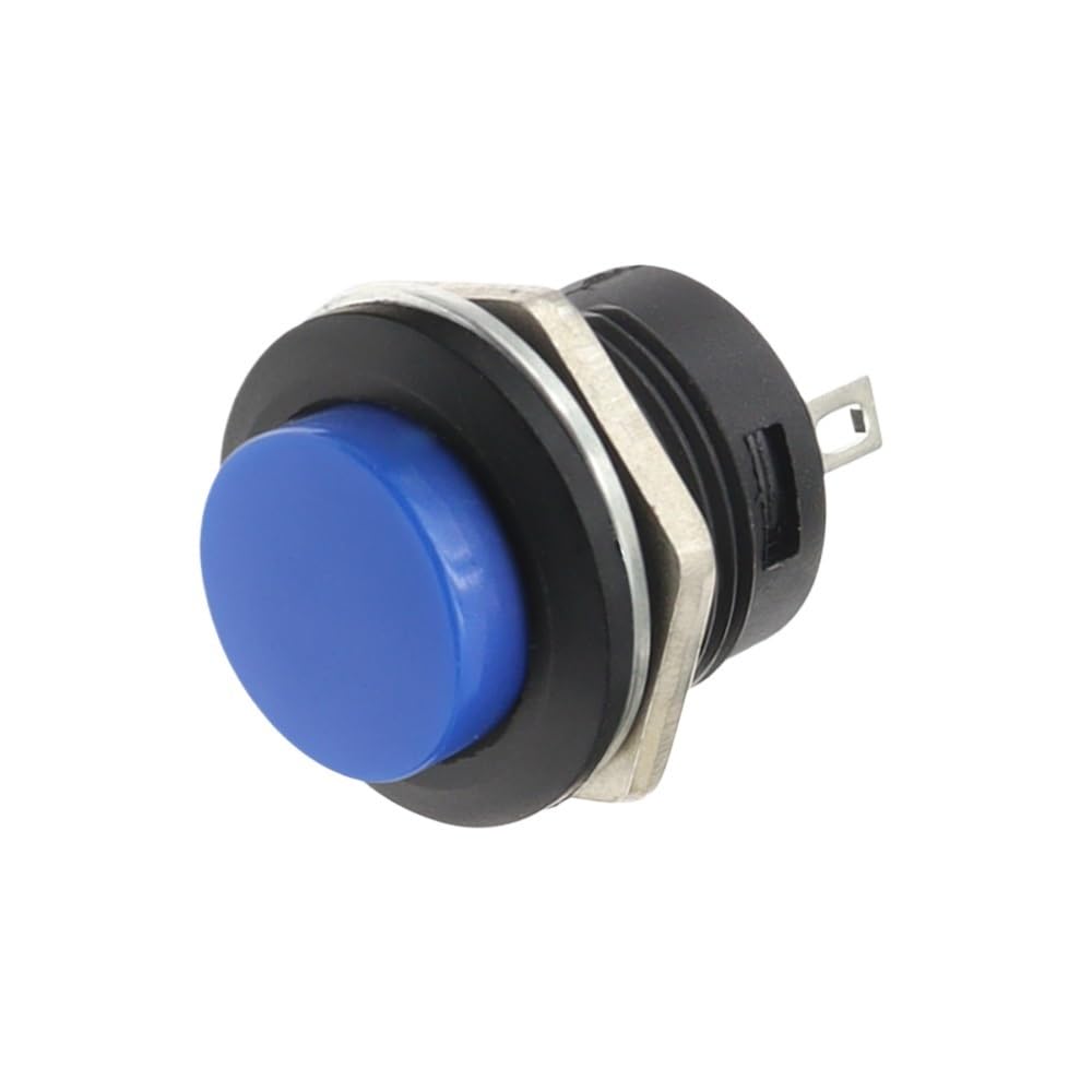 AARTERZZA 10PCS R13-507 Momentary SPST Blue Push Button Switch AC 6A/125V 3A/250V