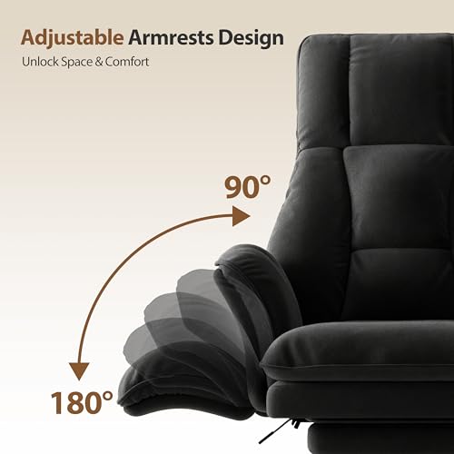 Image of Big and Tall Office Chair, Flip Armrests for Pets & Cross Legged Sitting