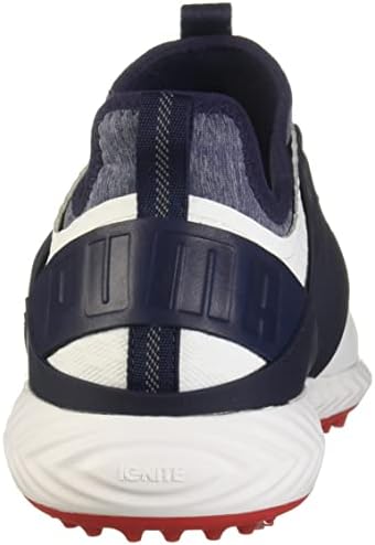 PUMA mens Ignite Pwradapt Caged Disc Golf Shoe, Puma White-puma Silver-peacoat, 11.5 US | Image 2