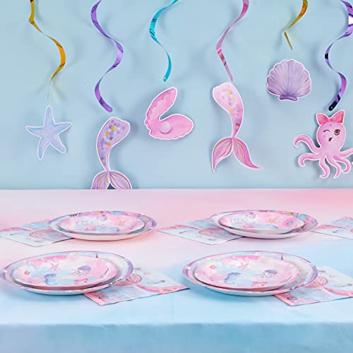 Wernnsai WR-MERMAID PARTY SUPPLIES SET-C006-US Watercolor Mermaid Party Plates And Napkins thumb #6