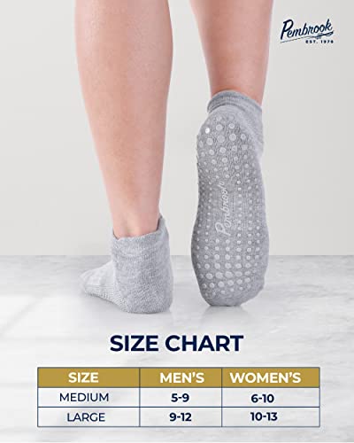 Pembrook Grip Socks For Women And Men - 6 Pairs Barre Socks With Grips For Women | Gripper Socks For Women | Yoga Socks For Men | Pure Barre Socks | Non Slip Socks Mens #TOP5