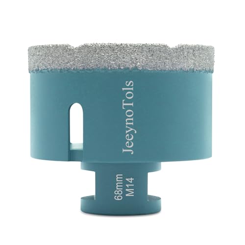 Dry Diamond Core Drill Bit - JeeynoTols 68mm Tile Drill Bit Porcelain Ceramic Tile Granite Marble Hole Saws with M14 thread