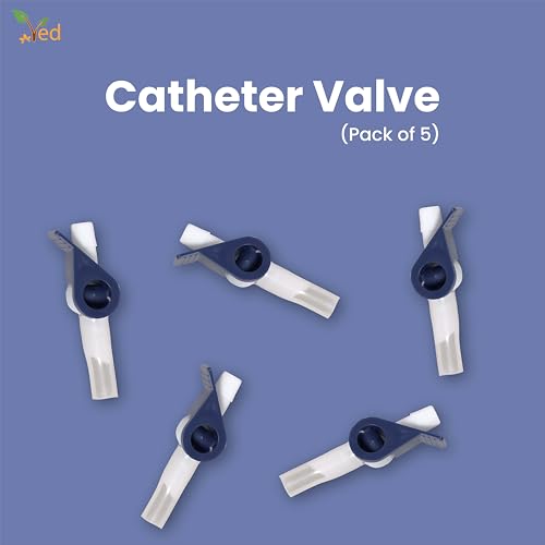 Ved Catheter Valve for Urine Drainage Comfortable Easy to Use Lever Tap with Smooth Edges and Soft Silicone Tubing - Image 2