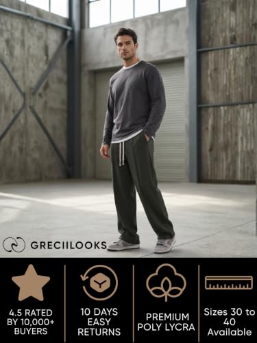 Image of GRECIILOOKS Men's Lycra Cargo Track Pants - Loose Fit Joggers for Men | Korean Style Travel & Home Wear with Pockets (Available in Plus Size)