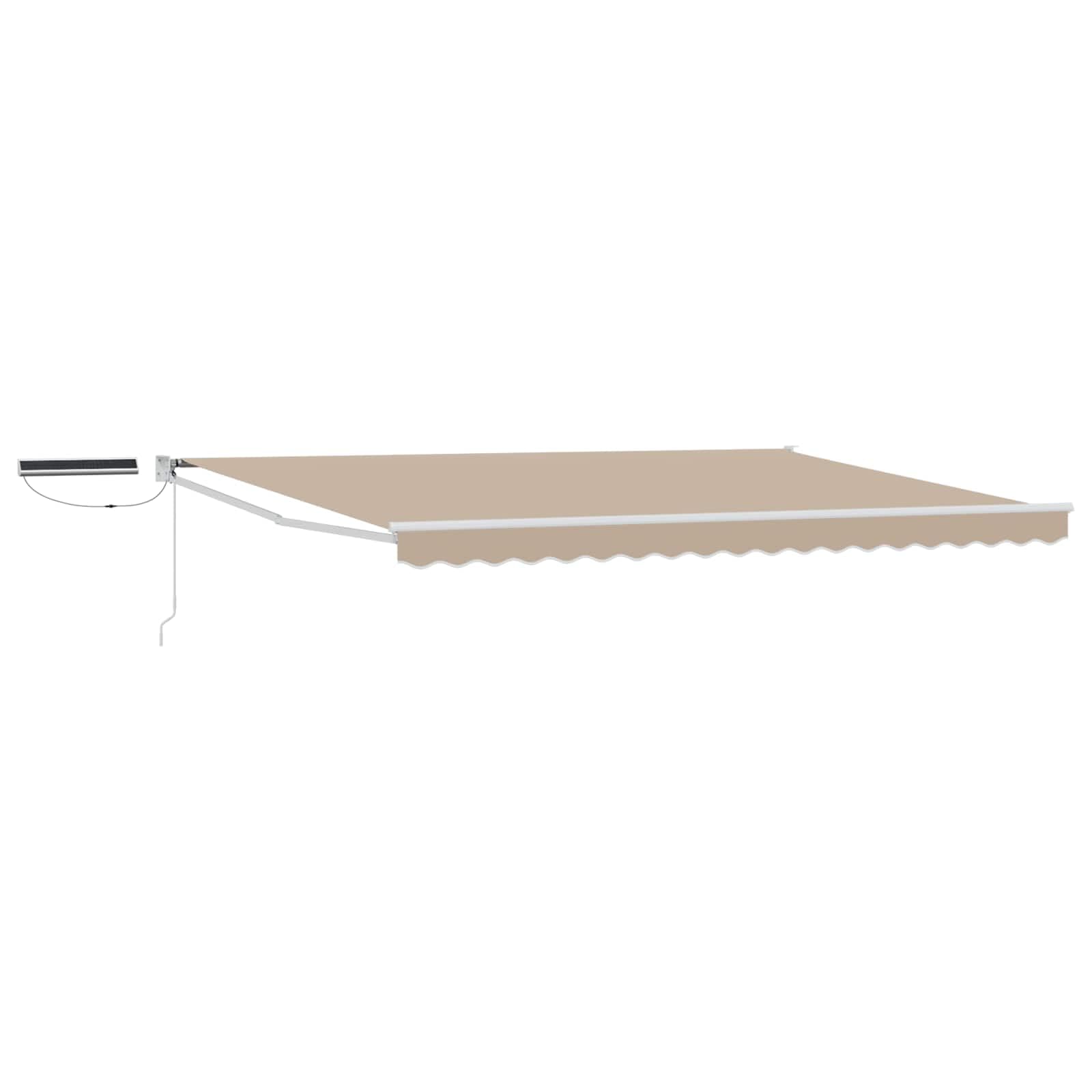 Toldo Retráctil Eléctrico Beige y Blanco 4 x 3 m