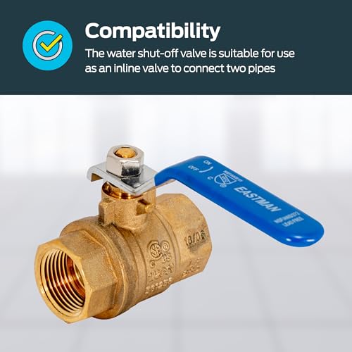 Image of Eastman 3 /4 Inch IPS Heavy Duty Full Port Ball Valve, Brass Plumbing Fitting, 20047LF
