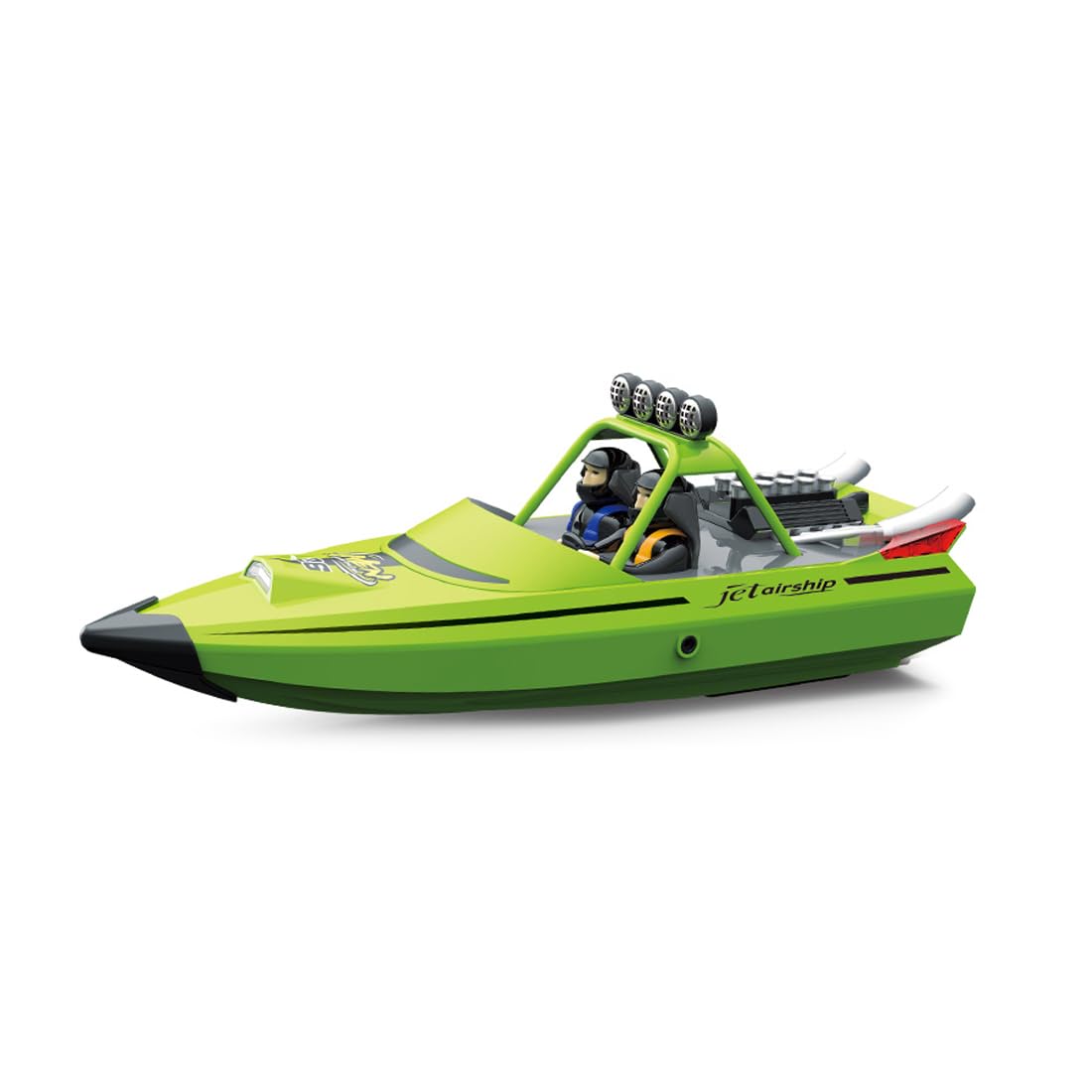 2,4GHz Hochgeschwindigkeits-RC Speedboot, Wasserdichtes Rennboot mit bis zu 30 km/h Geschwindigkeit & LED-Beleuchtung, Wiederaufladbares RC Boot Modellspielzeug Sommer-Geschenk für Pool & See